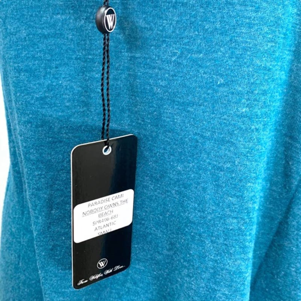 Wildfox Nobody Owns The Beach Teal Blue Paradise Cami Tank Swim Cover Top Small - Picture 7 of 13